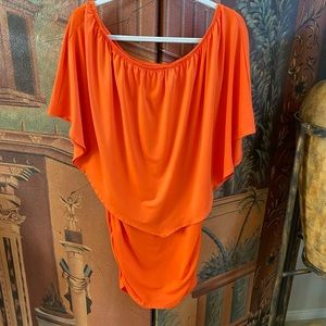 🎃 Orange off the shoulder dress